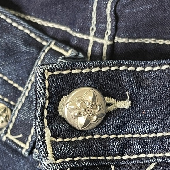 Miss Me Red Aztec Accent Jewel Bootcut Lowrise Jeans Size 29 Sequin Rhinestone - Picture 8 of 11